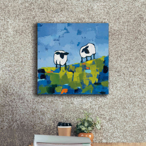 Image of 'Two Sheep' by Phyllis Adams, Canvas Wall Art,18 x 18