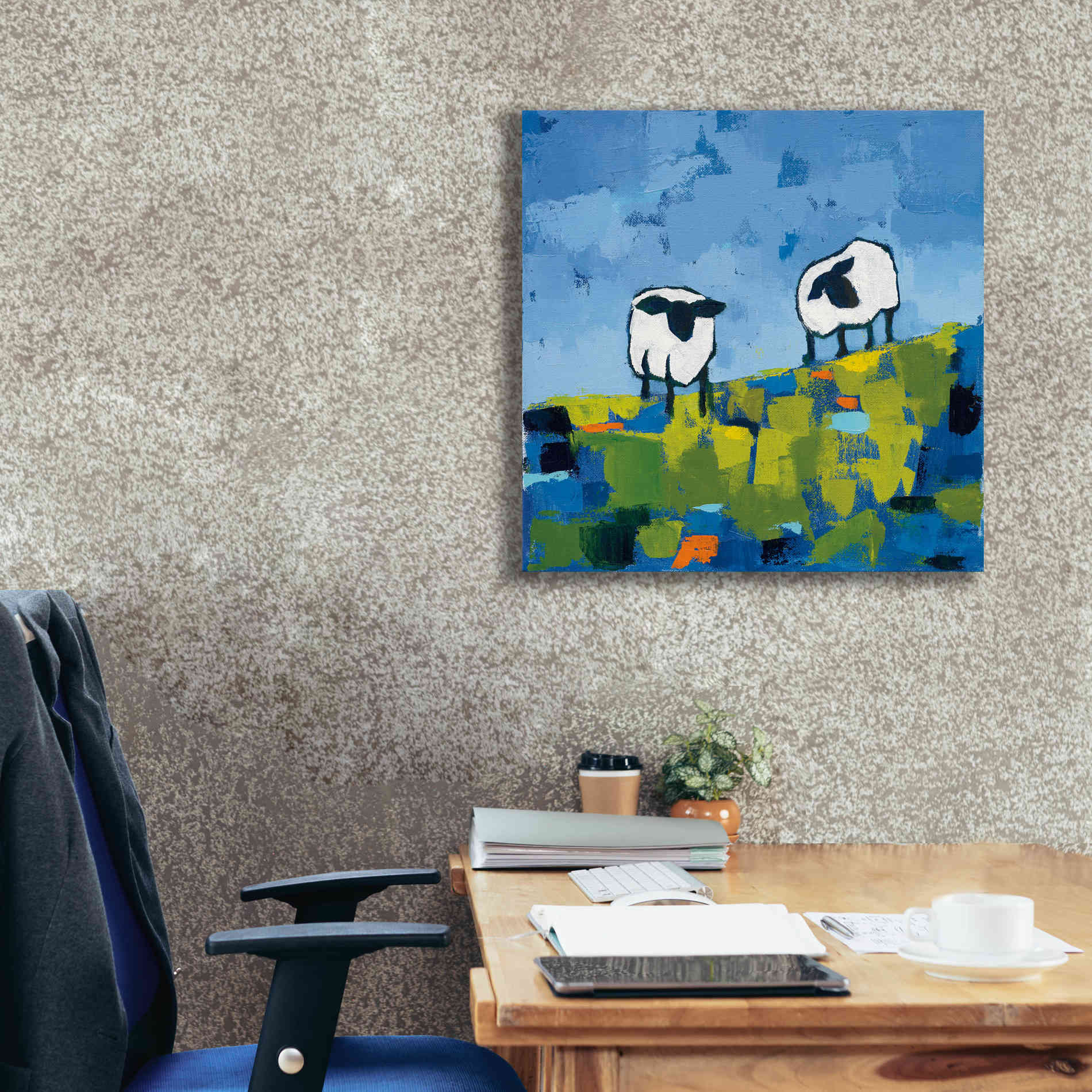 'Two Sheep' by Phyllis Adams, Canvas Wall Art,26 x 26