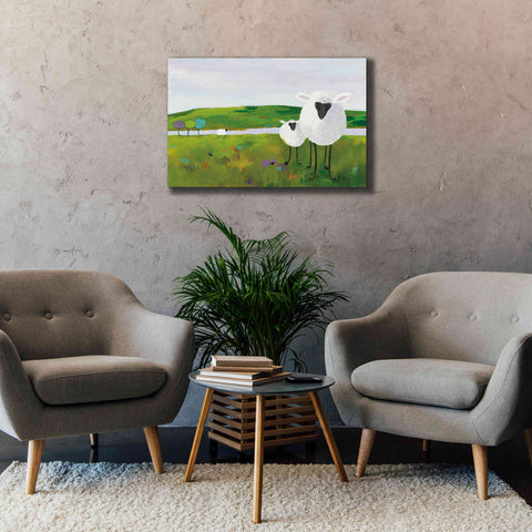Image of 'Sheep in the Meadow' by Phyllis Adams, Canvas Wall Art,40 x 26
