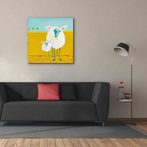 Image of 'Mama and Baby Sheep' by Phyllis Adams, Canvas Wall Art,37 x 37