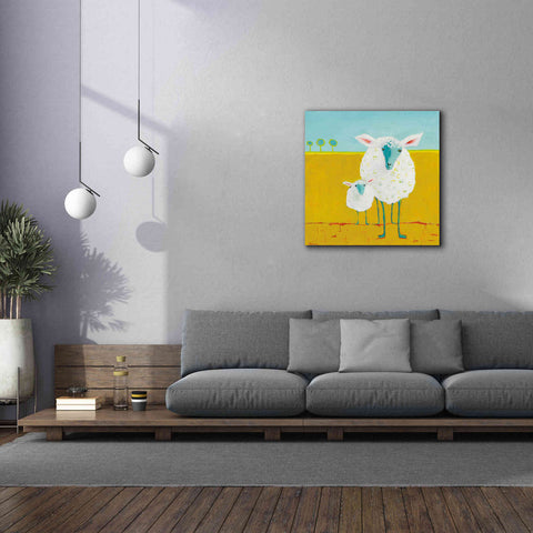 Image of 'Mama and Baby Sheep' by Phyllis Adams, Canvas Wall Art,37 x 37