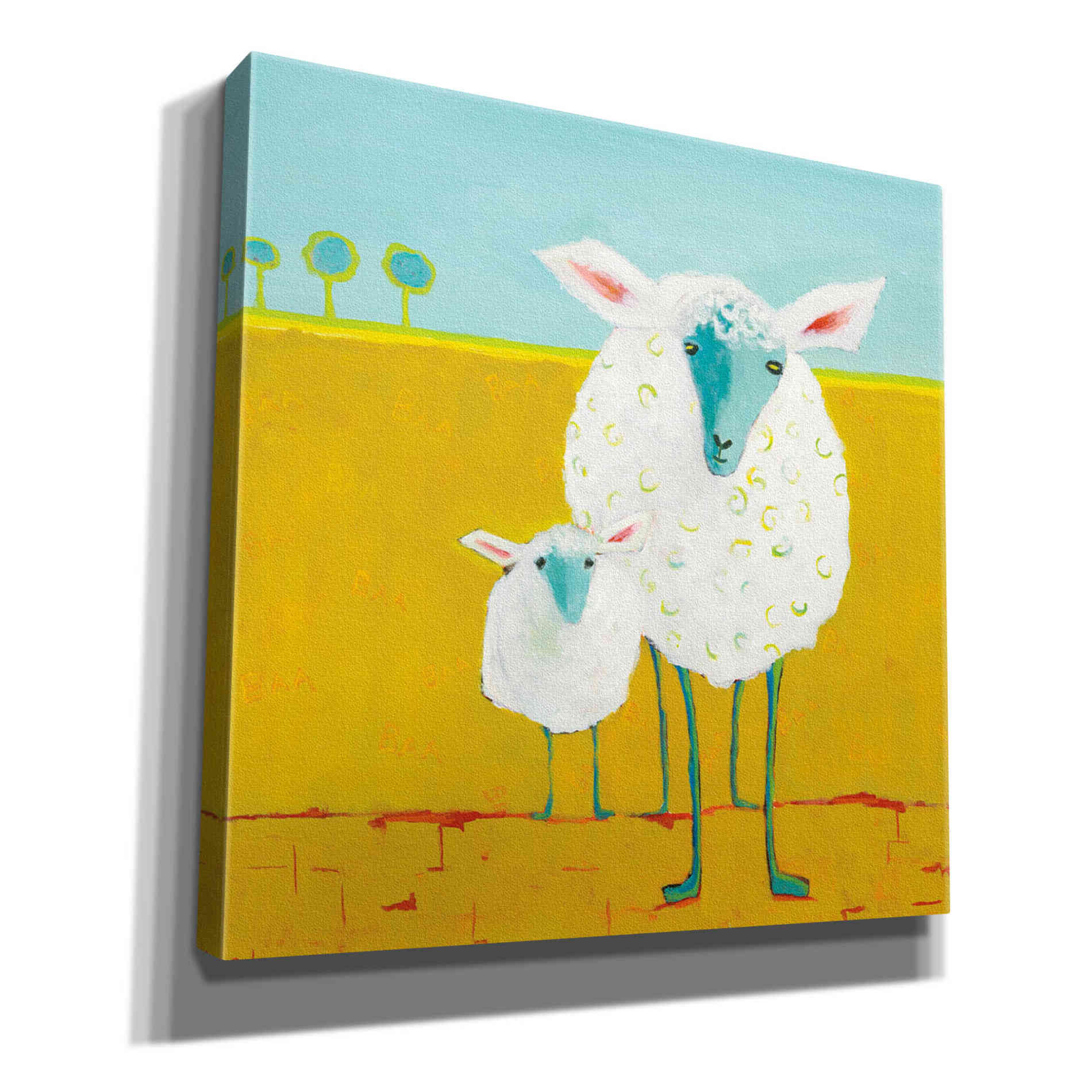 'Mama and Baby Sheep' by Phyllis Adams, Canvas Wall Art