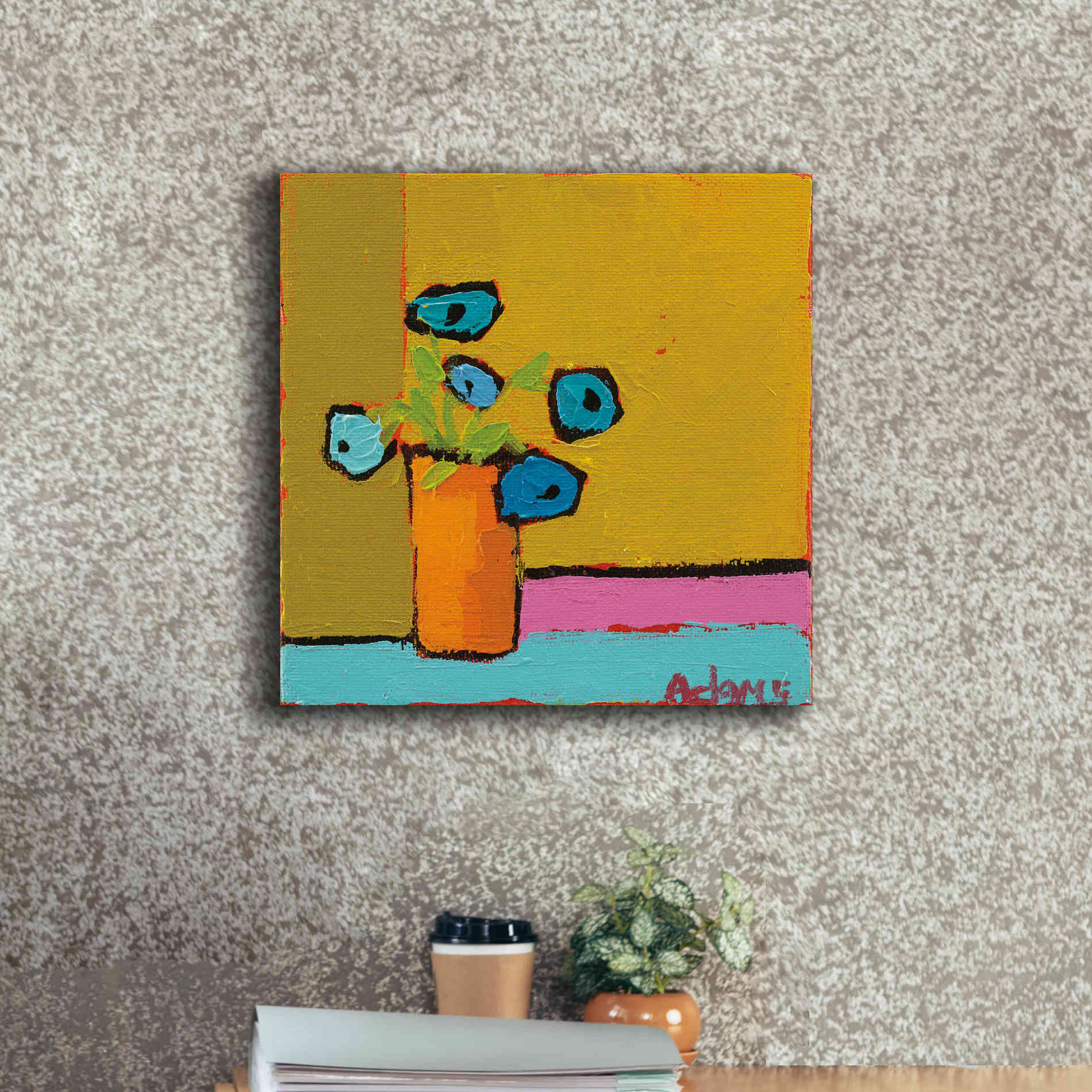 'Orange Vase' by Phyllis Adams, Canvas Wall Art,18 x 18