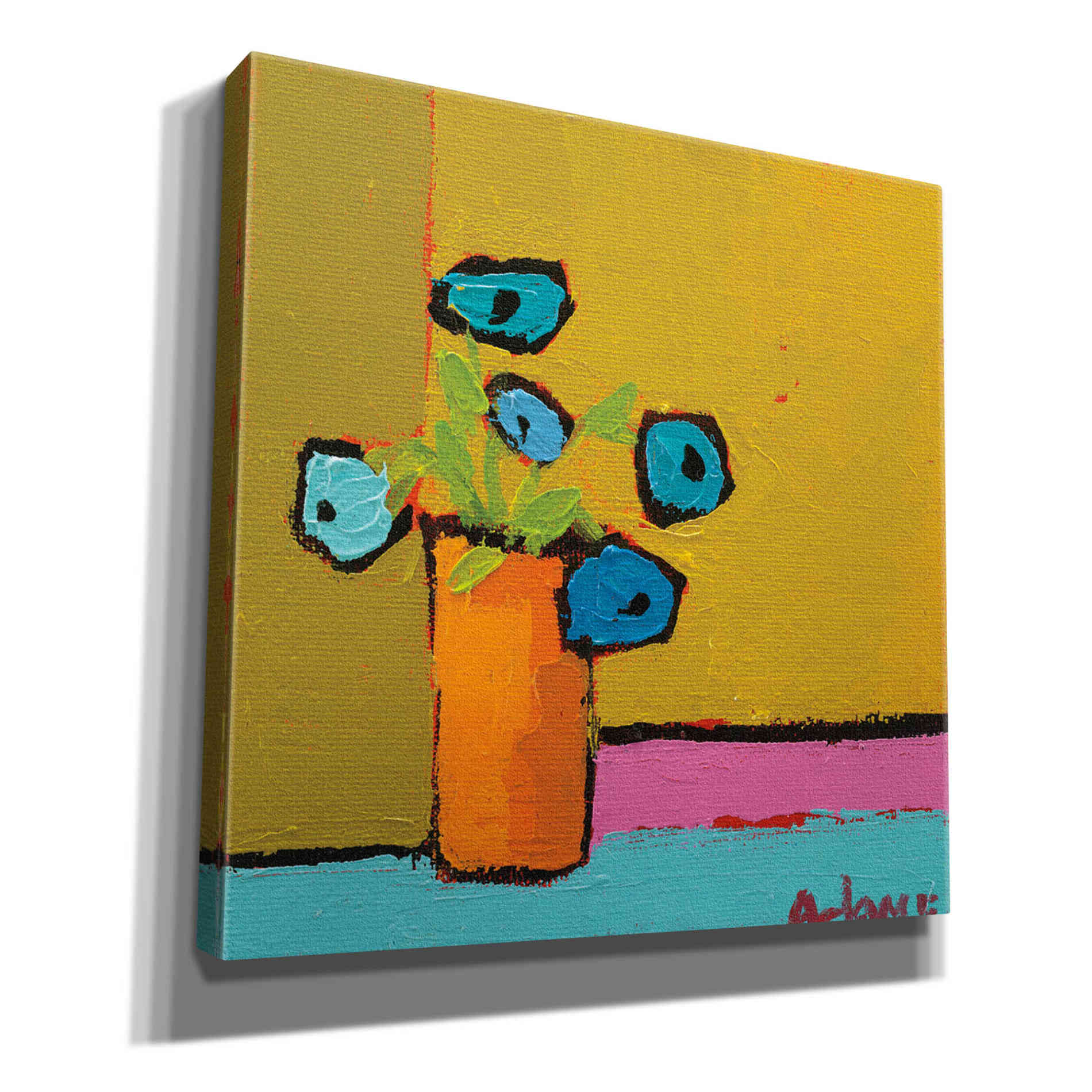 'Orange Vase' by Phyllis Adams, Canvas Wall Art