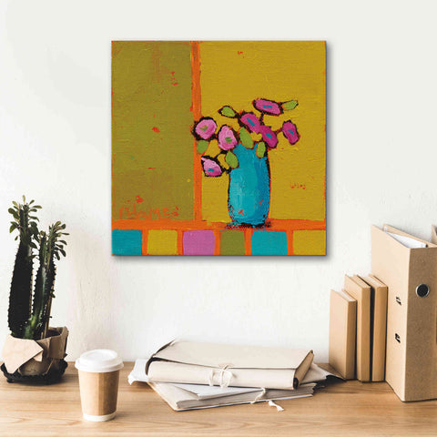 Image of 'Turquoise Vase' by Phyllis Adams, Canvas Wall Art,18 x 18