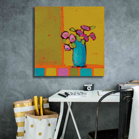 Image of 'Turquoise Vase' by Phyllis Adams, Canvas Wall Art,26 x 26