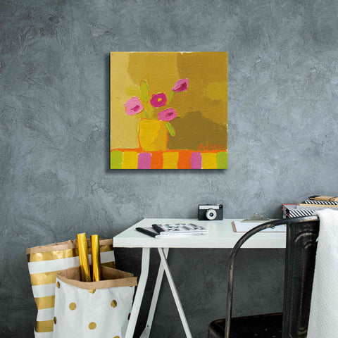 Image of 'Yellow Vase' by Phyllis Adams, Canvas Wall Art,18 x 18
