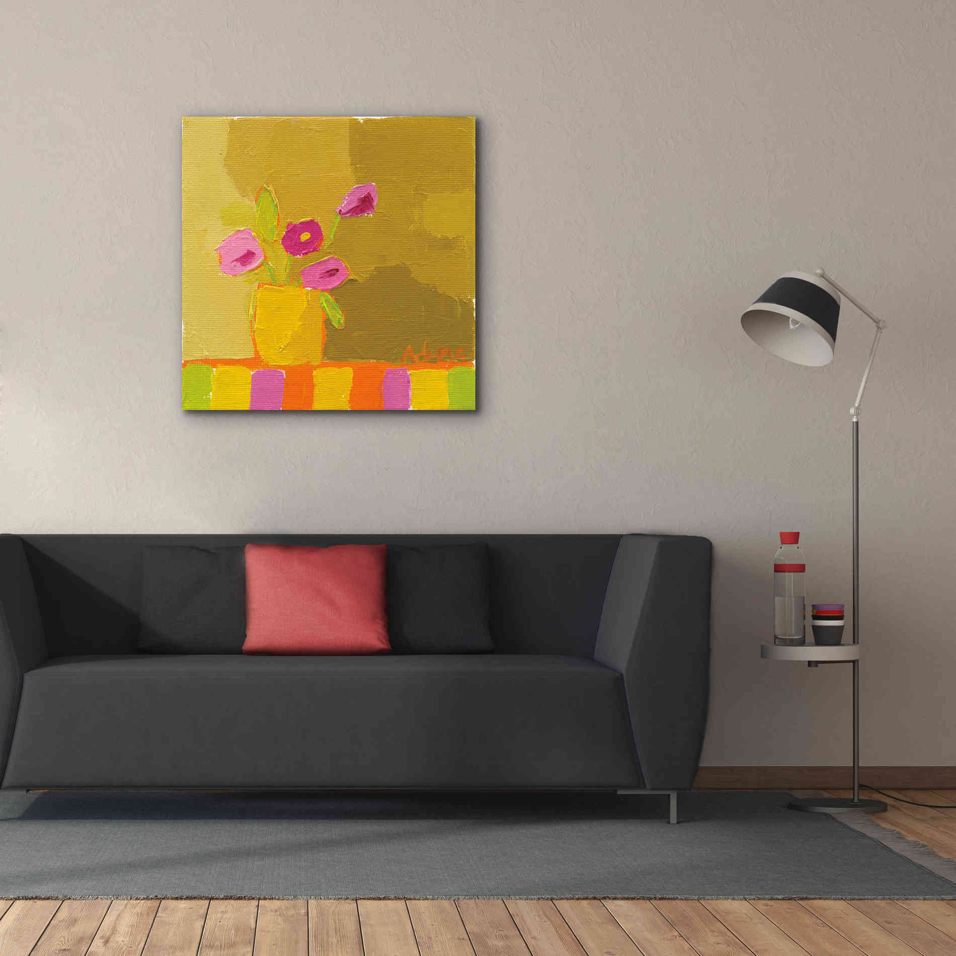 'Yellow Vase' by Phyllis Adams, Canvas Wall Art,37 x 37