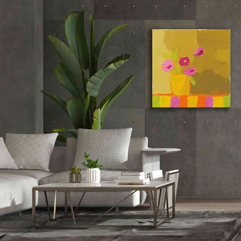 Image of 'Yellow Vase' by Phyllis Adams, Canvas Wall Art,37 x 37