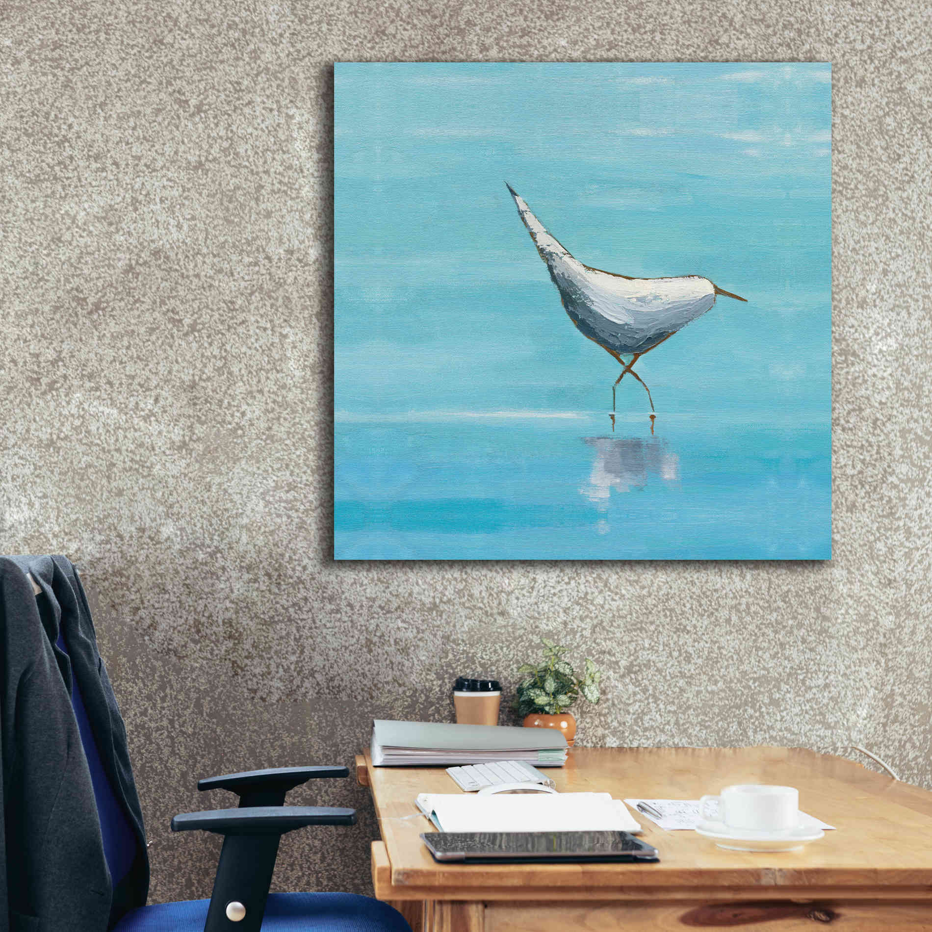 'Egret I Bright' by Phyllis Adams, Canvas Wall Art,37 x 37
