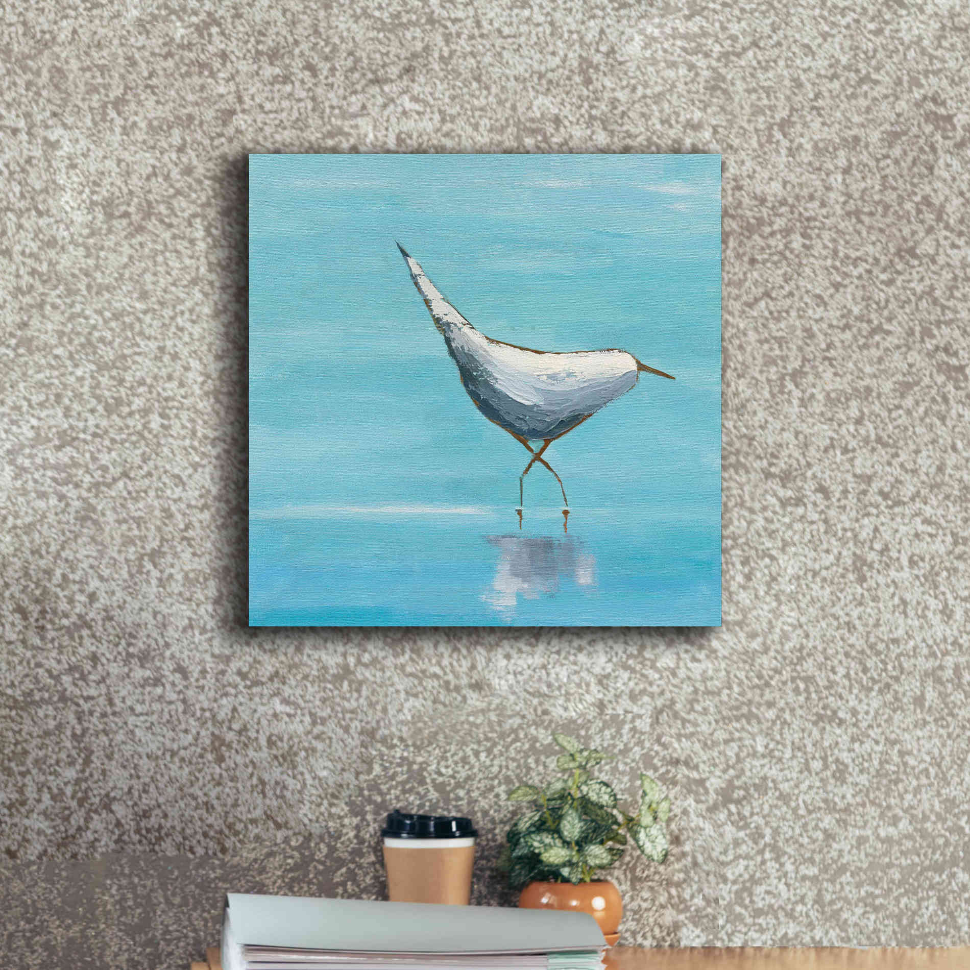 'The Strutter on White' by Phyllis Adams, Canvas Wall Art,18 x 18