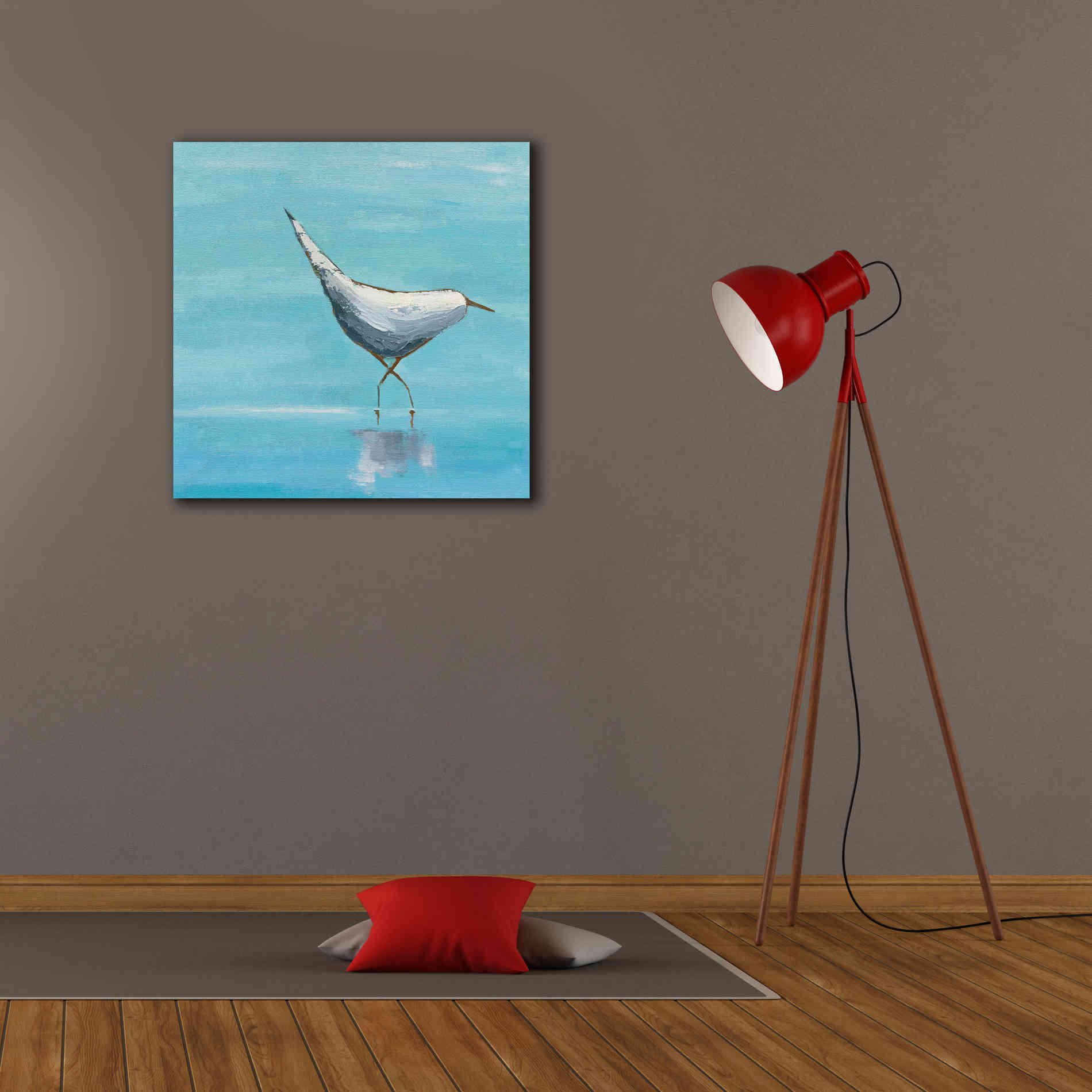'The Strutter on White' by Phyllis Adams, Canvas Wall Art,26 x 26