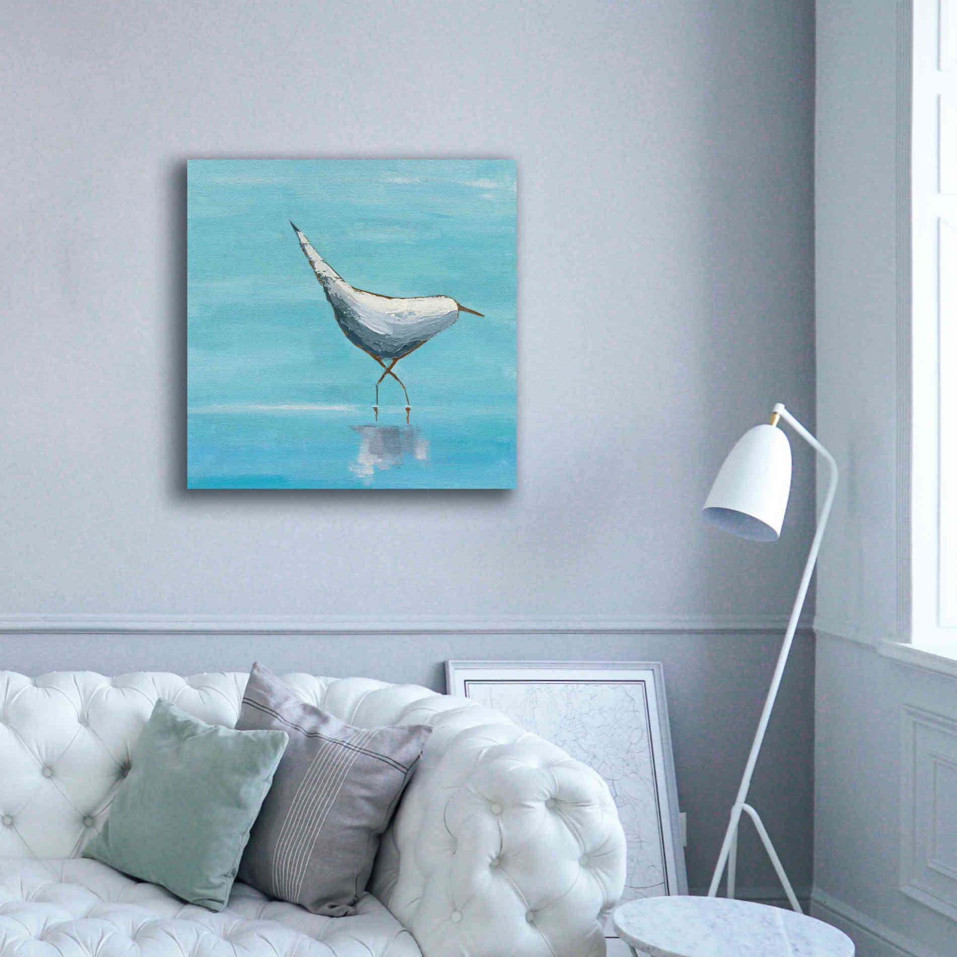 'The Strutter on White' by Phyllis Adams, Canvas Wall Art,37 x 37