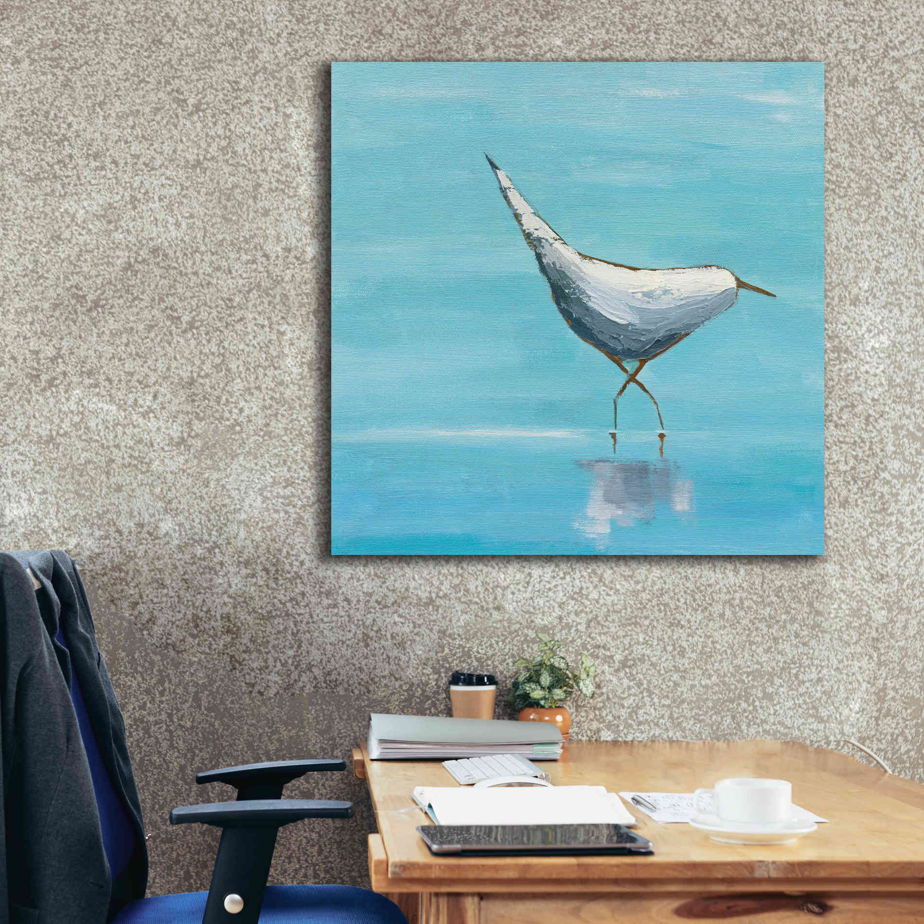 'The Strutter on White' by Phyllis Adams, Canvas Wall Art,37 x 37