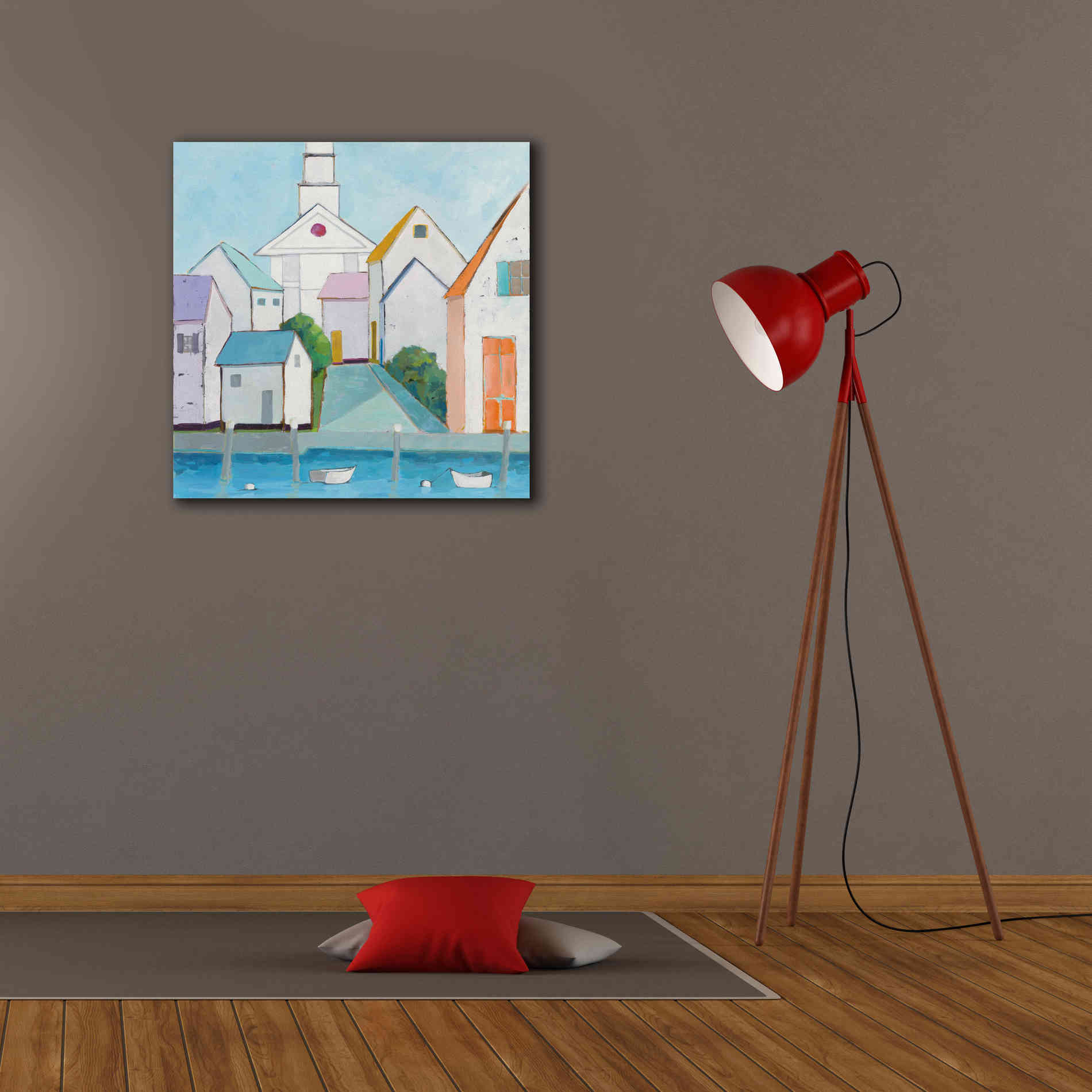 'Harbor Town III no Sign' by Phyllis Adams, Canvas Wall Art,26 x 26