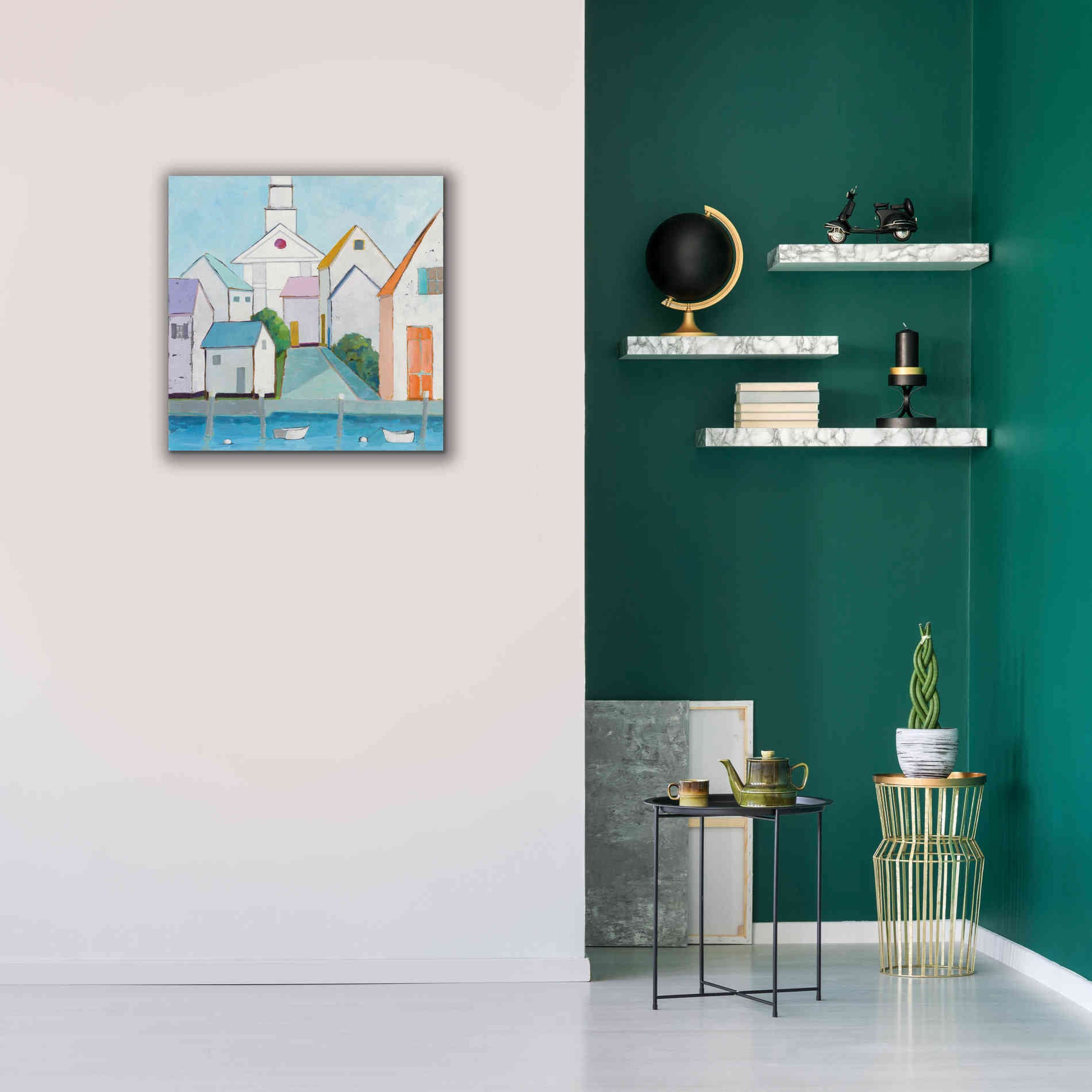 'Harbor Town III no Sign' by Phyllis Adams, Canvas Wall Art,26 x 26