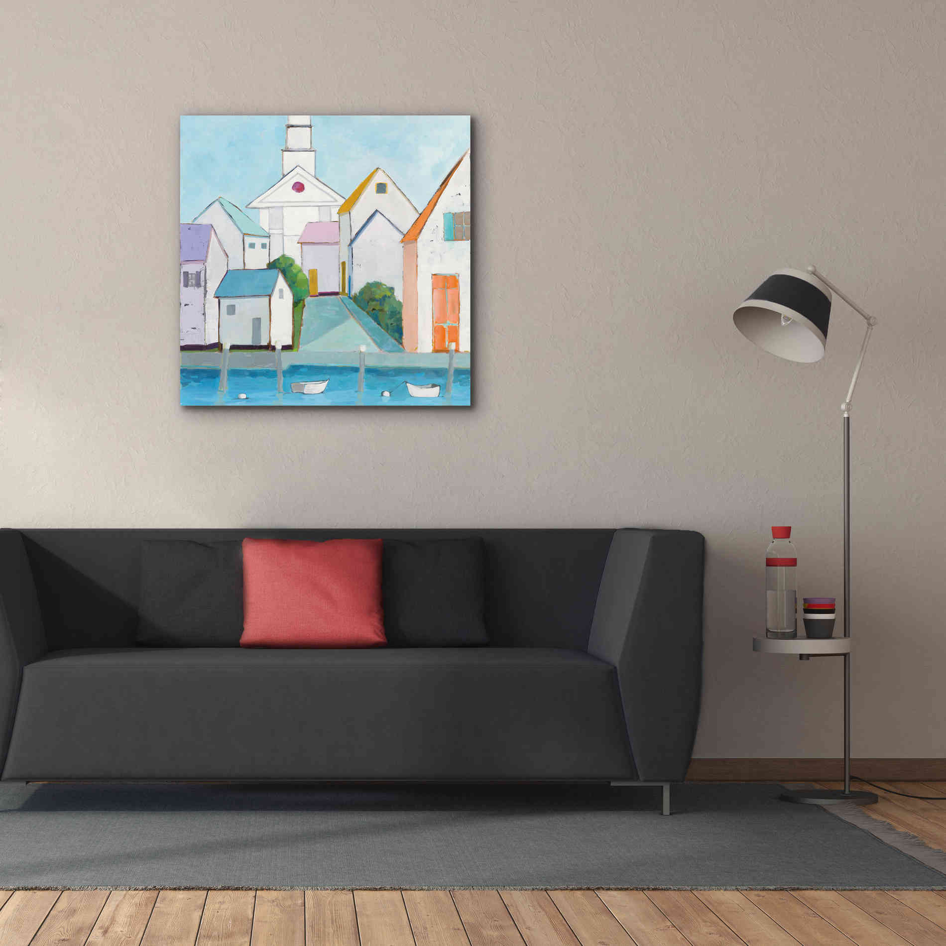 'Harbor Town III no Sign' by Phyllis Adams, Canvas Wall Art,37 x 37