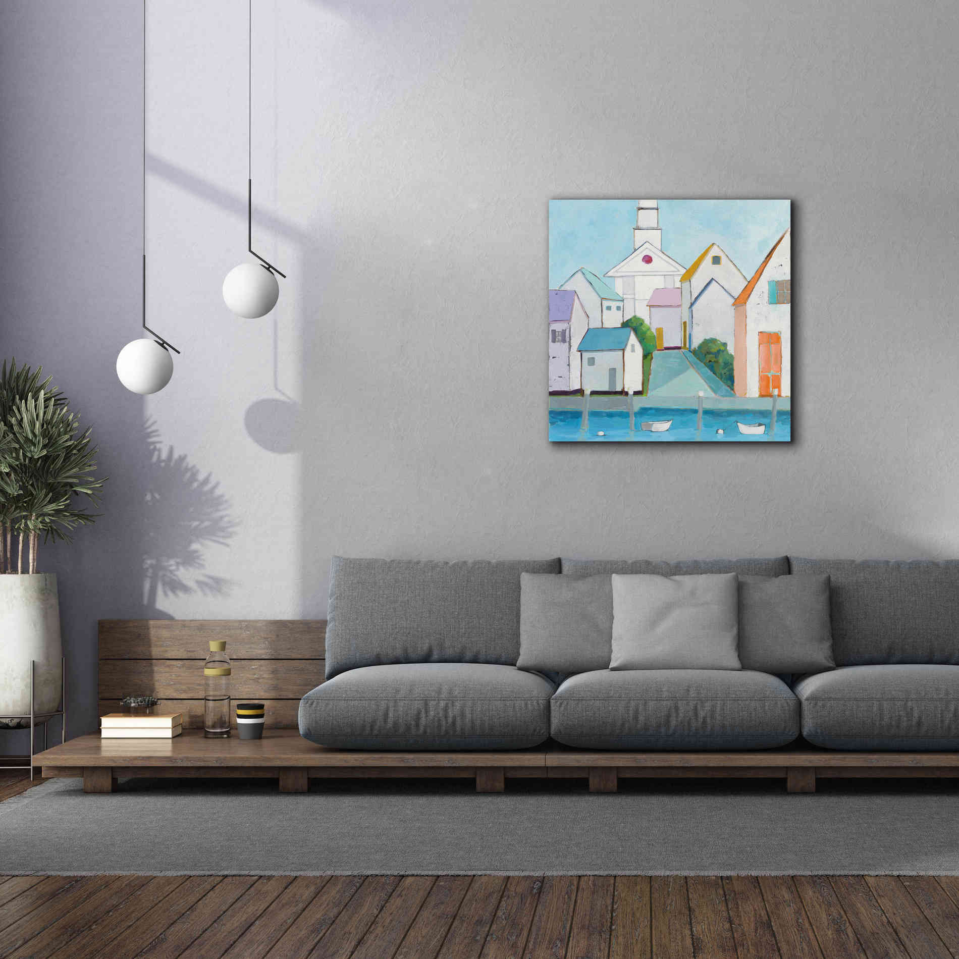 'Harbor Town III no Sign' by Phyllis Adams, Canvas Wall Art,37 x 37