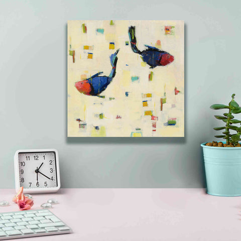 Image of 'One Fish Two Fish Big' by Phyllis Adams, Canvas Wall Art,12 x 12