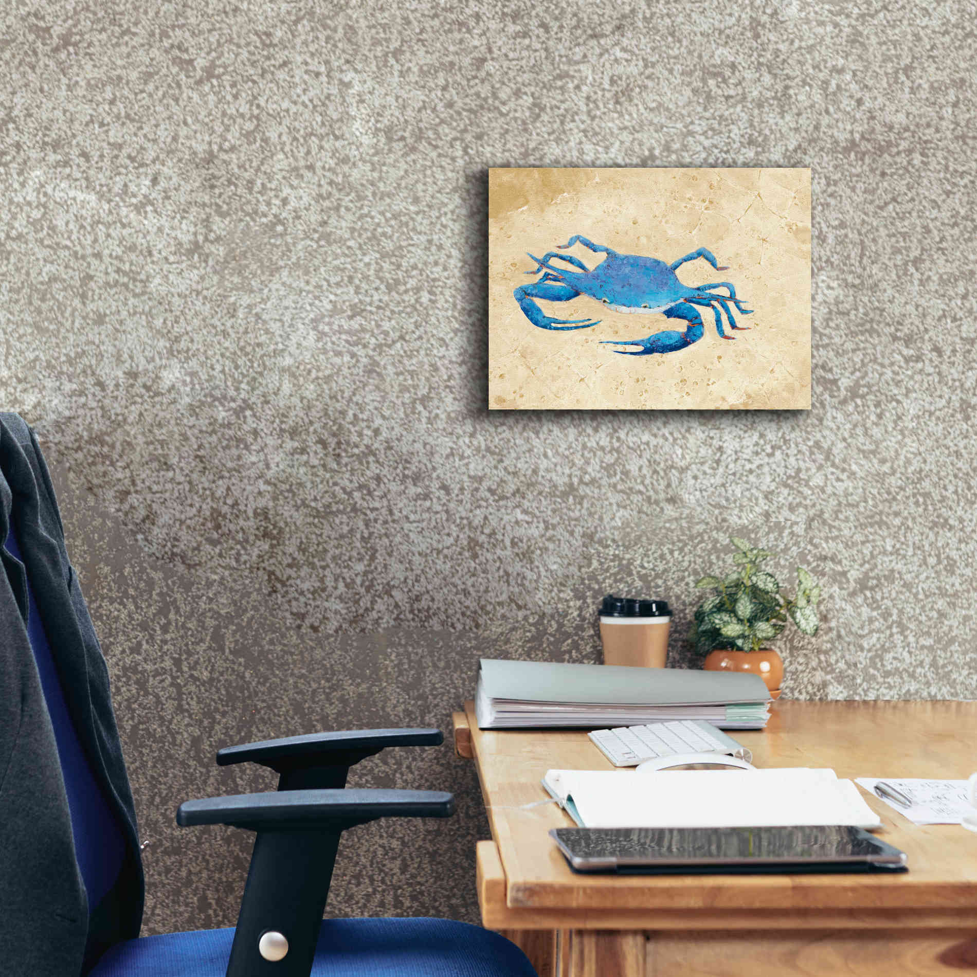 'Blue Crab V Neutral Crop' by Phyllis Adams, Canvas Wall Art,16 x 12