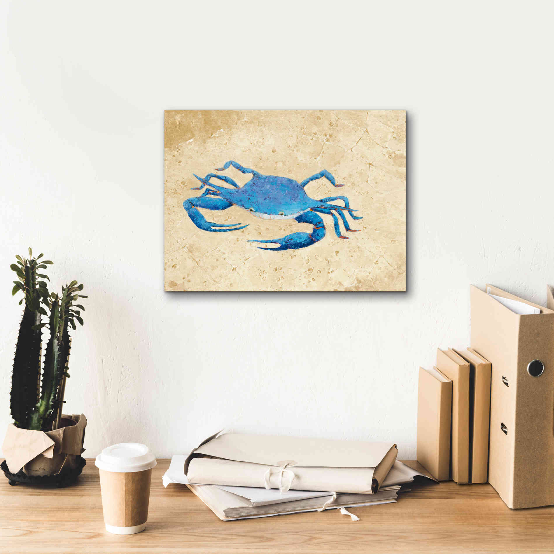 'Blue Crab V Neutral Crop' by Phyllis Adams, Canvas Wall Art,16 x 12