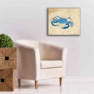 'Blue Crab V Neutral Crop' by Phyllis Adams, Canvas Wall Art,24 x 20