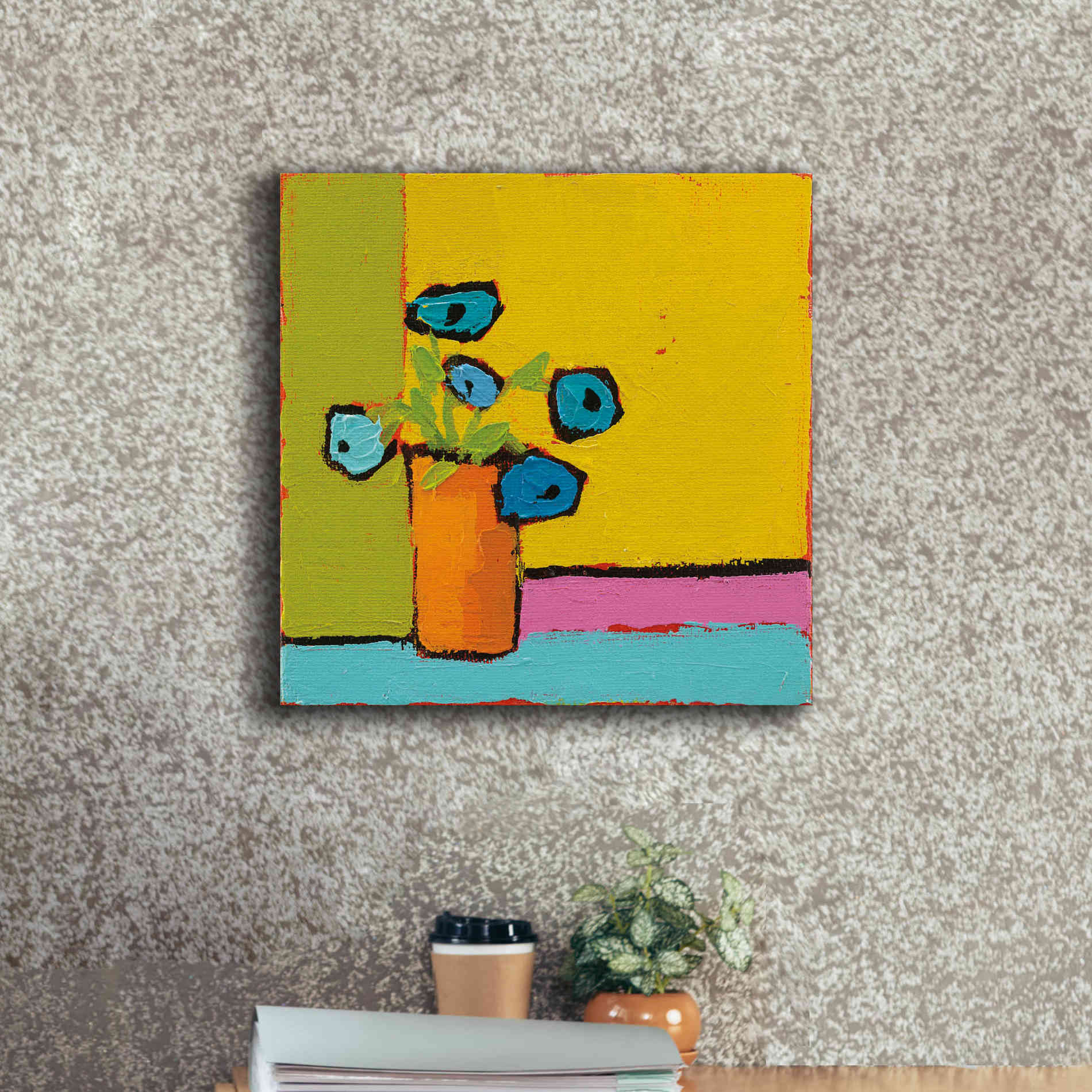 'Orange Vase Bright' by Phyllis Adams, Canvas Wall Art,18 x 18