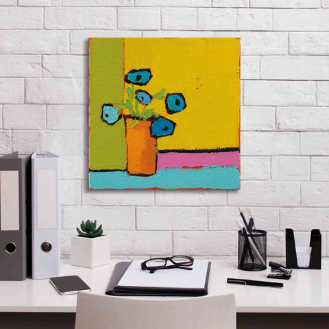 Image of 'Orange Vase Bright' by Phyllis Adams, Canvas Wall Art,18 x 18