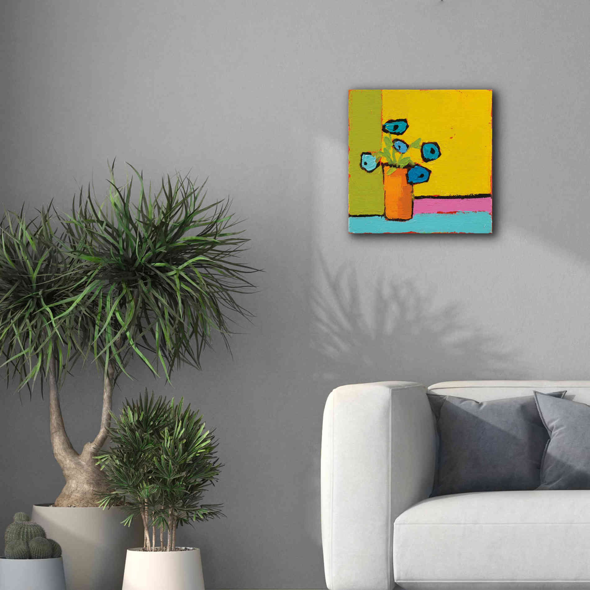 'Orange Vase Bright' by Phyllis Adams, Canvas Wall Art,18 x 18