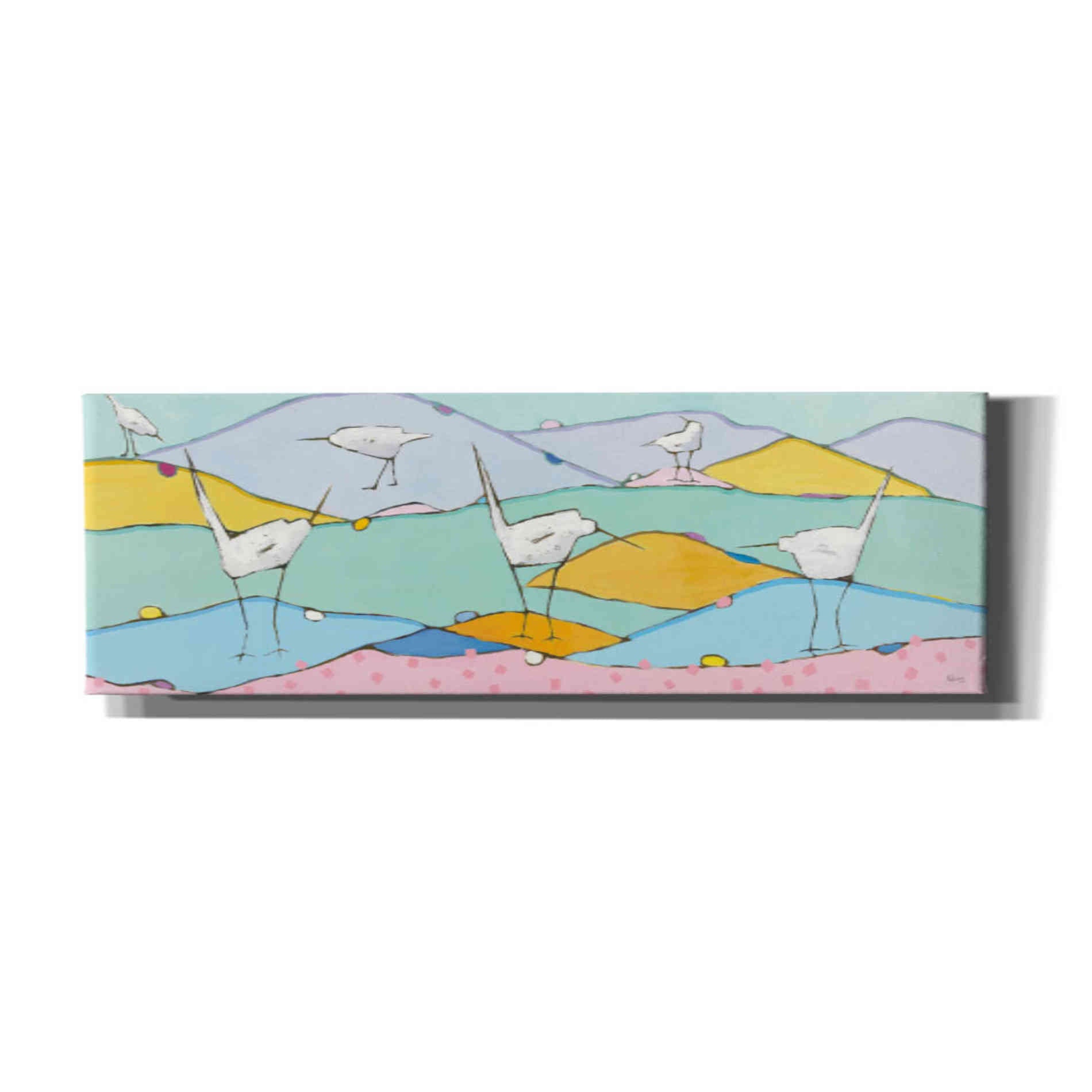 'Marsh Egrets I Pink Sand' by Phyllis Adams, Canvas Wall Art