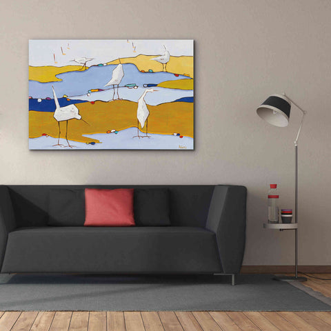 Image of 'Marsh Egrets VI Dark Sand' by Phyllis Adams, Canvas Wall Art,60 x 40