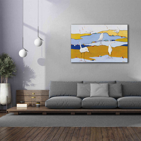 Image of 'Marsh Egrets VI Dark Sand' by Phyllis Adams, Canvas Wall Art,60 x 40