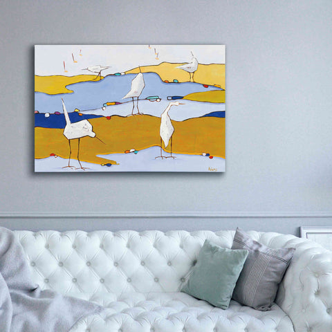 Image of 'Marsh Egrets VI Dark Sand' by Phyllis Adams, Canvas Wall Art,60 x 40