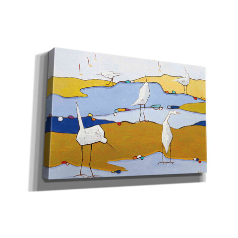 Image of 'Marsh Egrets VI Dark Sand' by Phyllis Adams, Canvas Wall Art