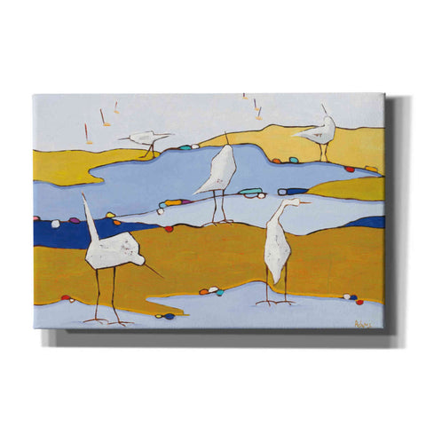 Image of 'Marsh Egrets VI Dark Sand' by Phyllis Adams, Canvas Wall Art