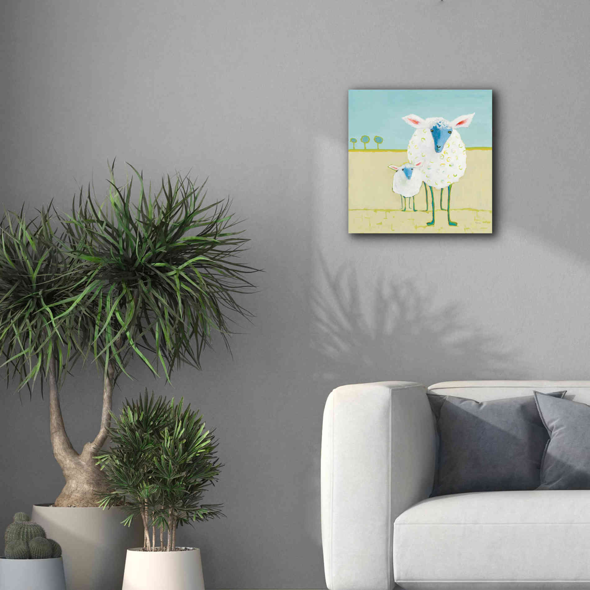 'Colorful Sheep' by Phyllis Adams, Canvas Wall Art,18 x 18