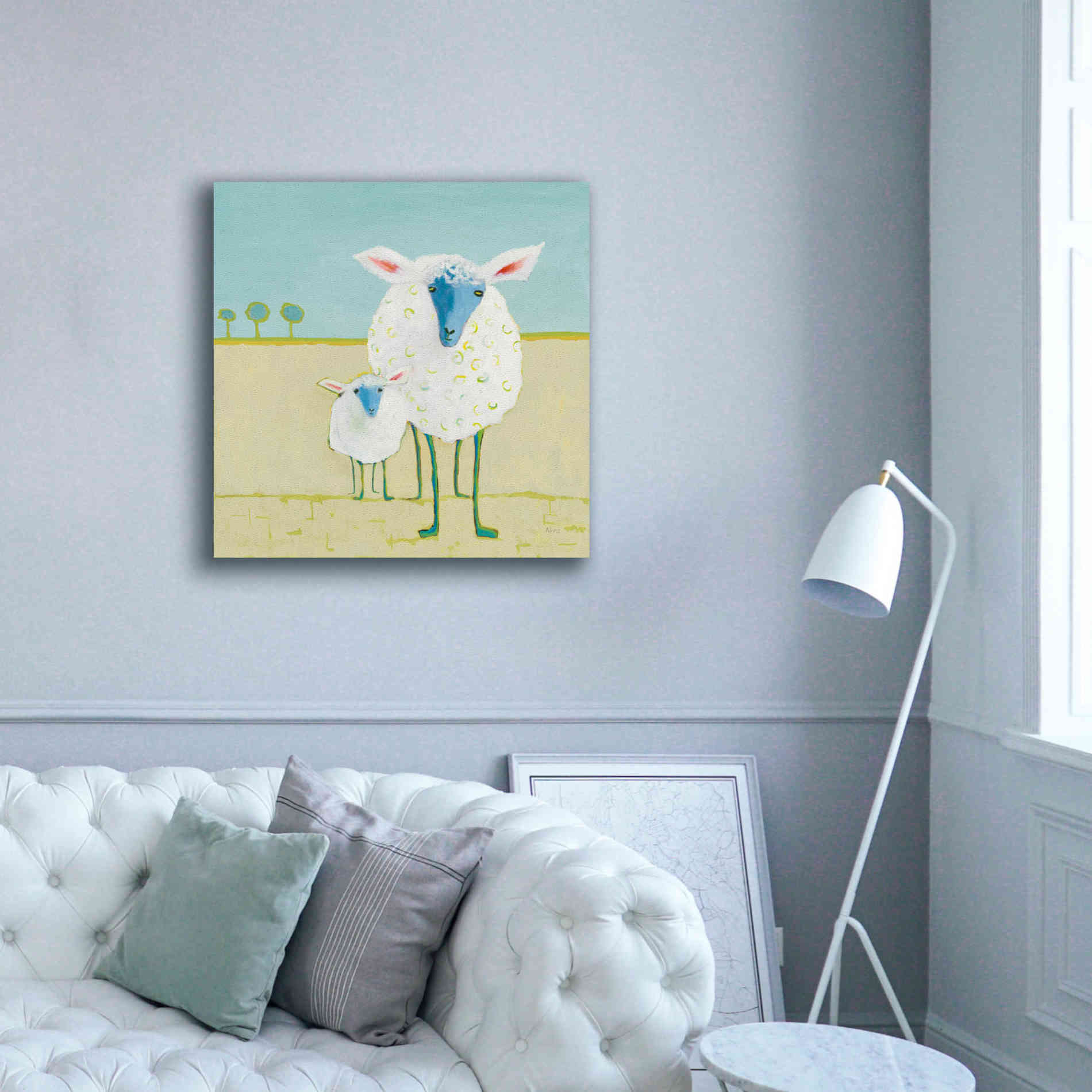 'Colorful Sheep' by Phyllis Adams, Canvas Wall Art,37 x 37