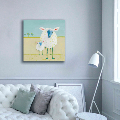 Image of 'Colorful Sheep' by Phyllis Adams, Canvas Wall Art,37 x 37