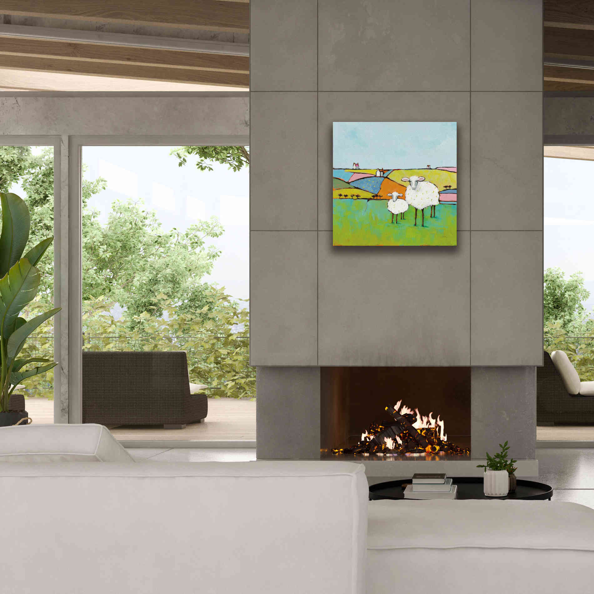 'Sheep in the Meadow II' by Phyllis Adams, Canvas Wall Art,26 x 26