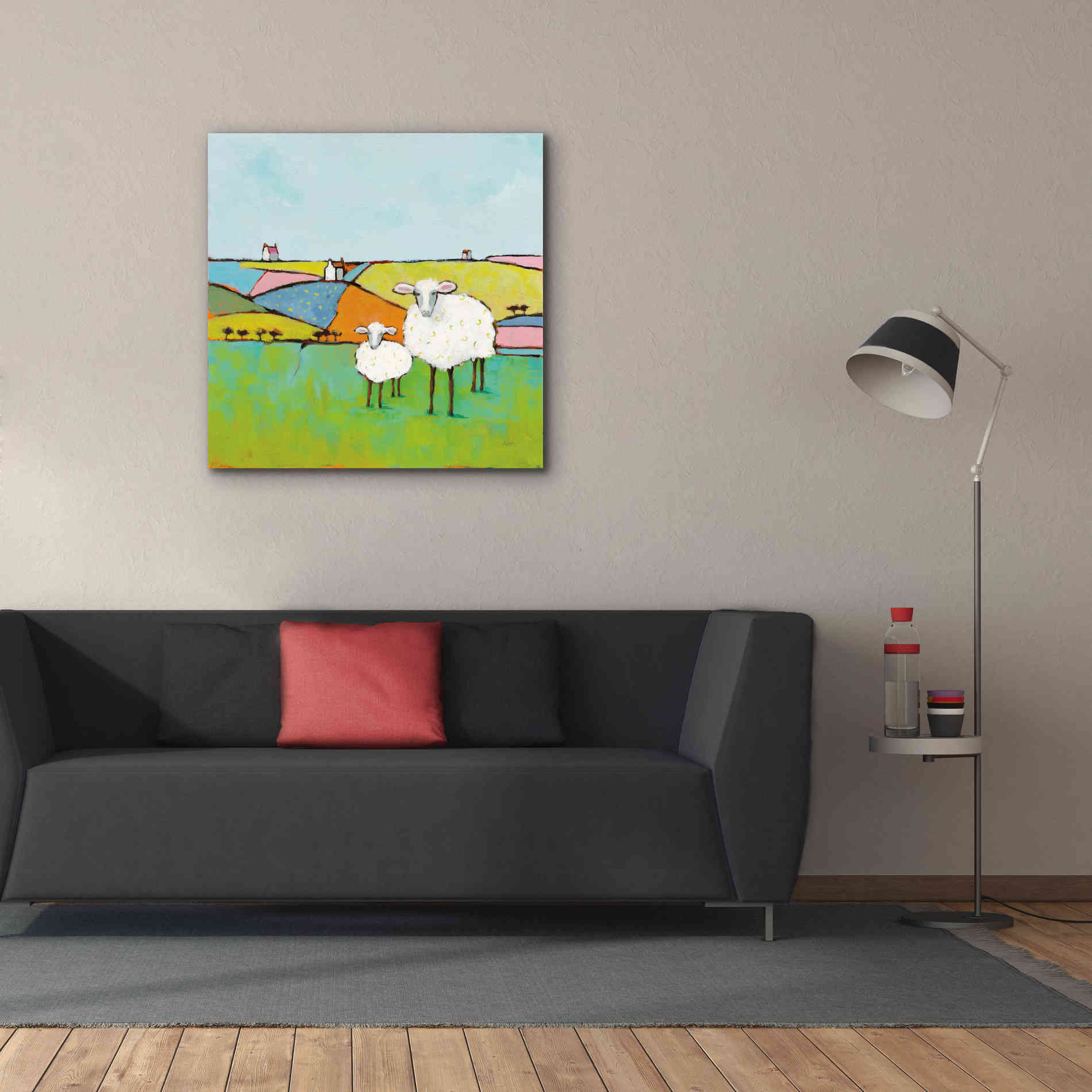 'Sheep in the Meadow II' by Phyllis Adams, Canvas Wall Art,37 x 37