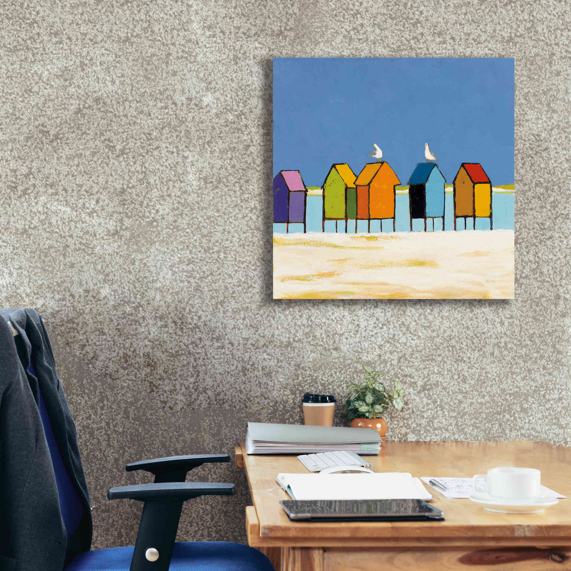 'Cabanas II' by Phyllis Adams, Canvas Wall Art,26 x 26