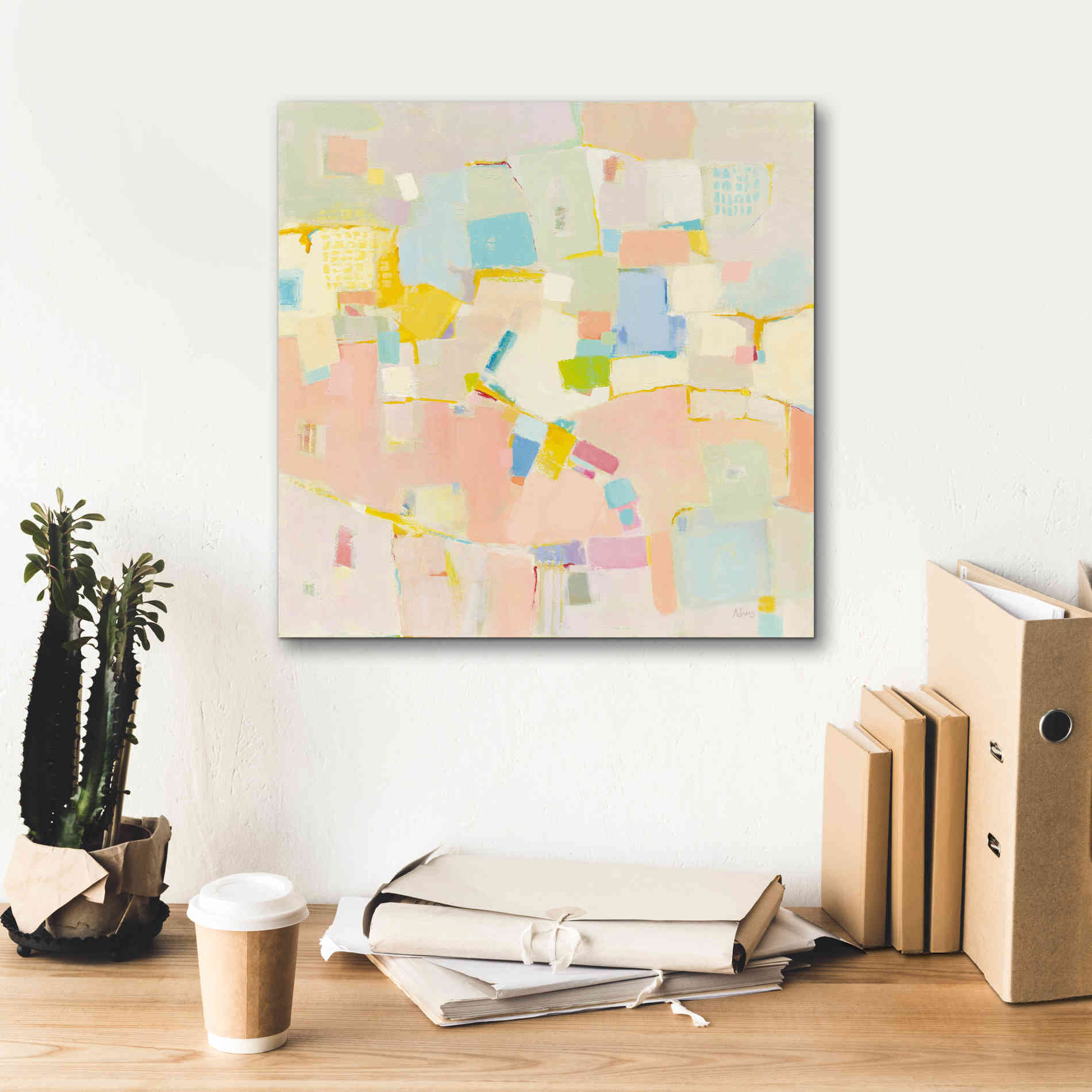 'Block Party' by Phyllis Adams, Canvas Wall Art,18 x 18