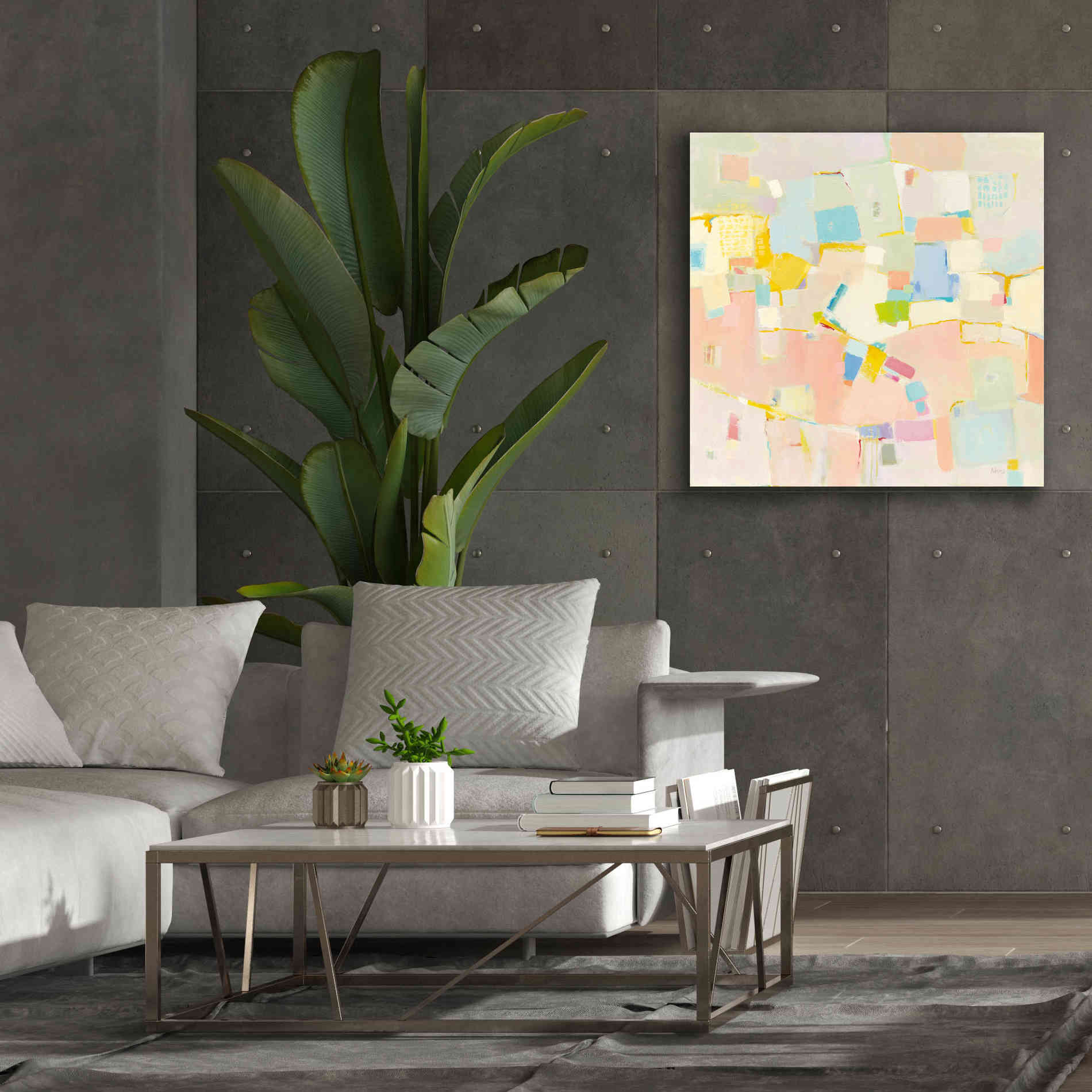 'Block Party' by Phyllis Adams, Canvas Wall Art,37 x 37