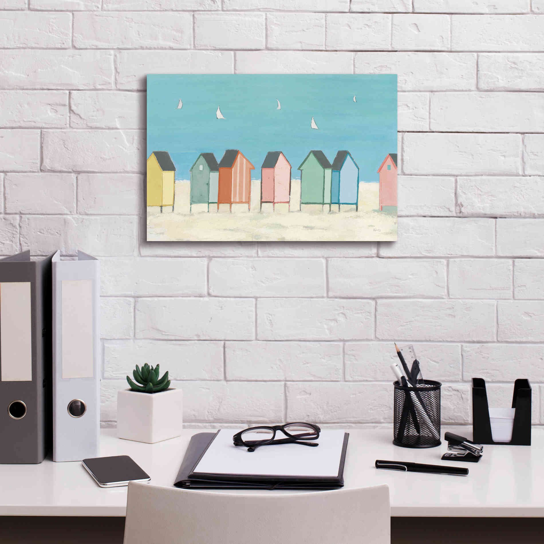 'Cabanas I Pastel' by Phyllis Adams, Canvas Wall Art,18 x 12