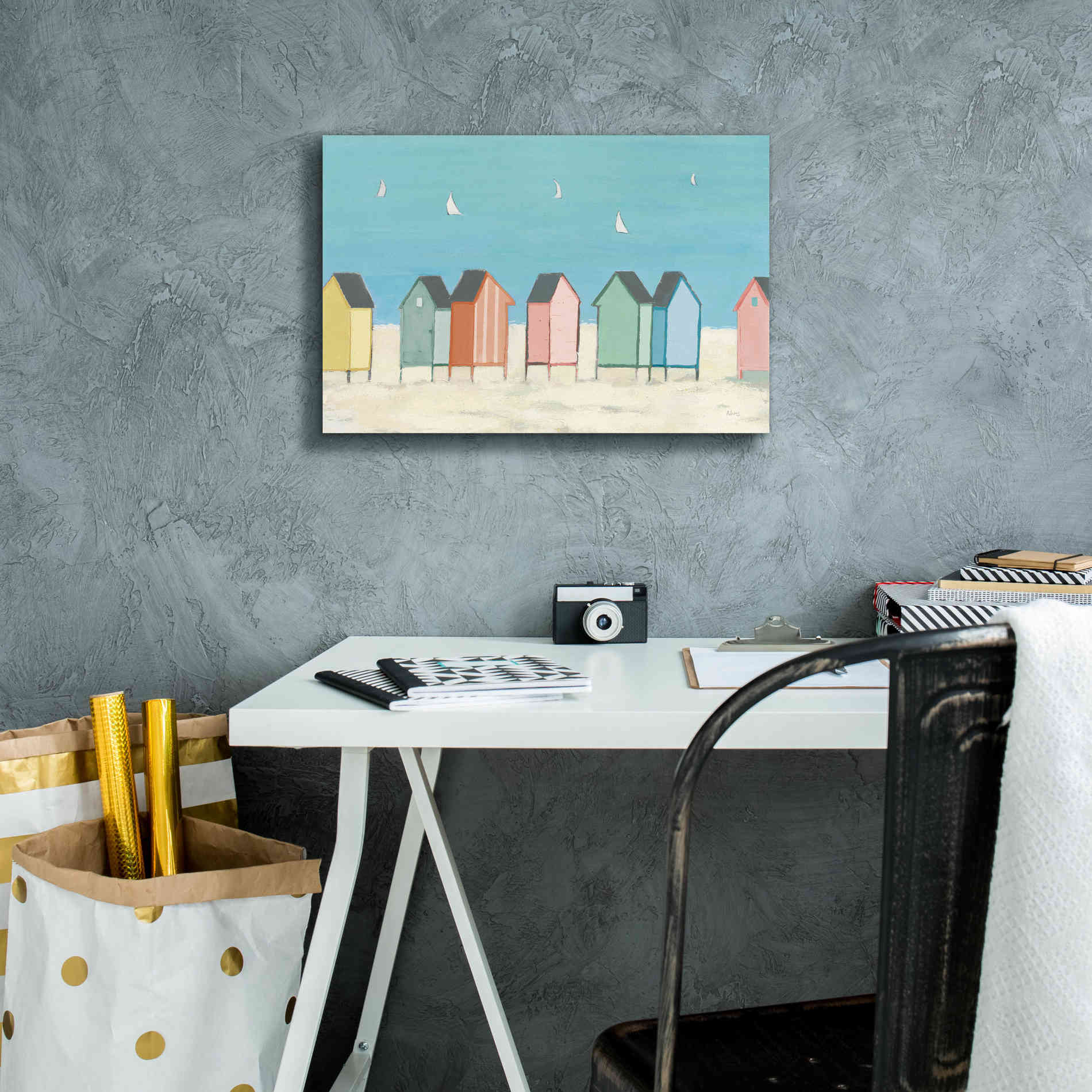 'Cabanas I Pastel' by Phyllis Adams, Canvas Wall Art,18 x 12