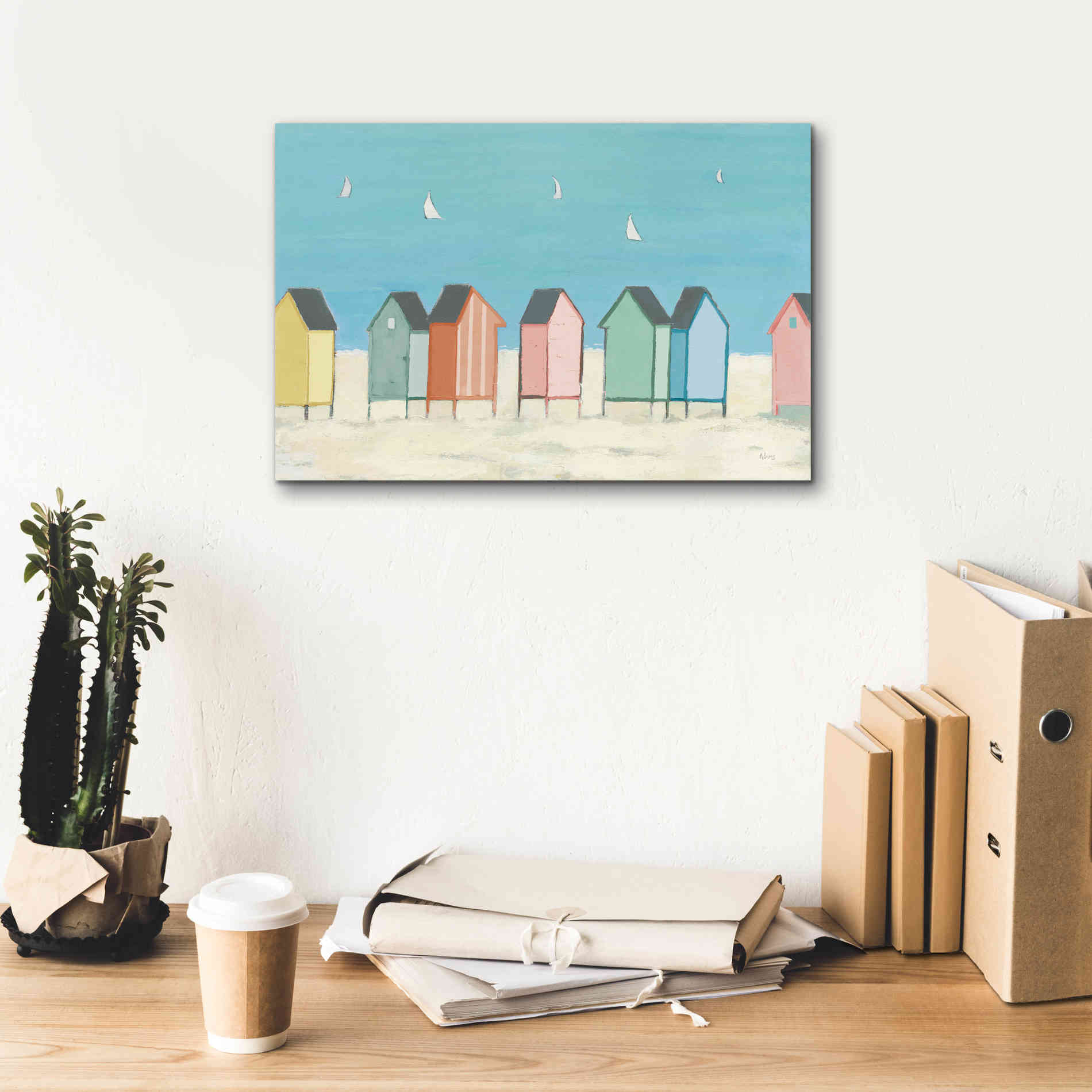 'Cabanas I Pastel' by Phyllis Adams, Canvas Wall Art,18 x 12