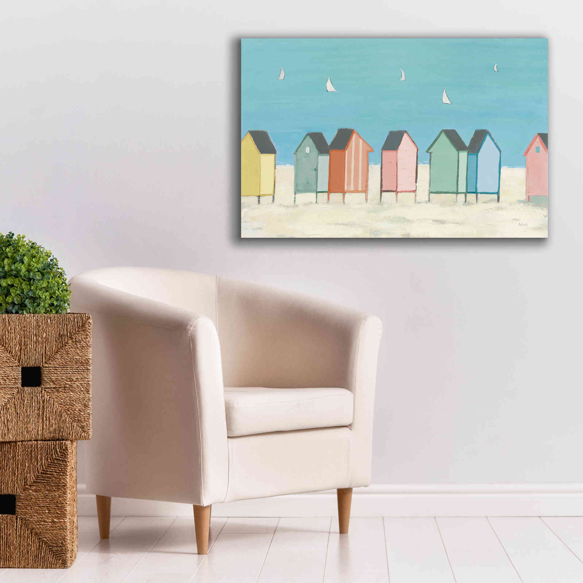 'Cabanas I Pastel' by Phyllis Adams, Canvas Wall Art,40 x 26