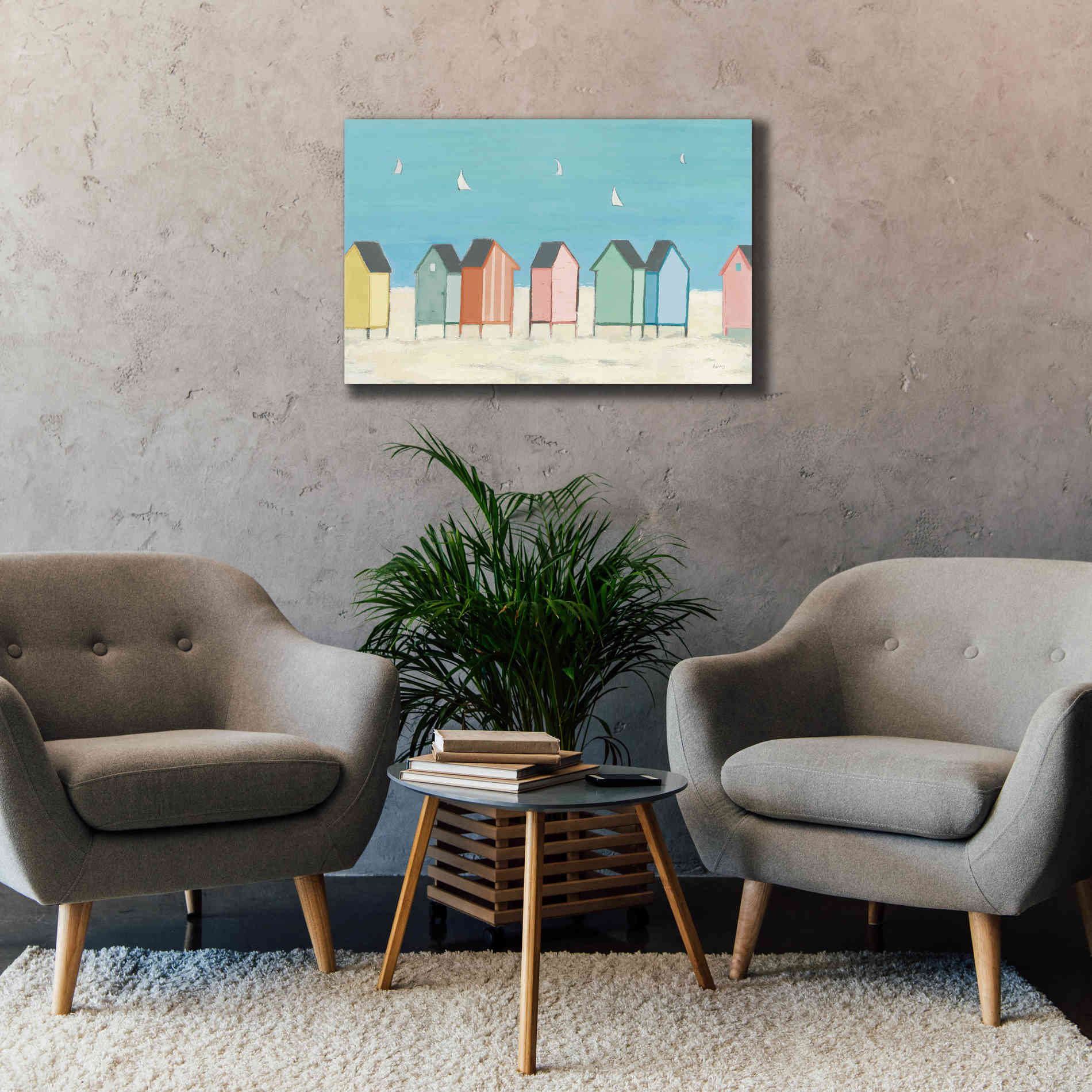 'Cabanas I Pastel' by Phyllis Adams, Canvas Wall Art,40 x 26