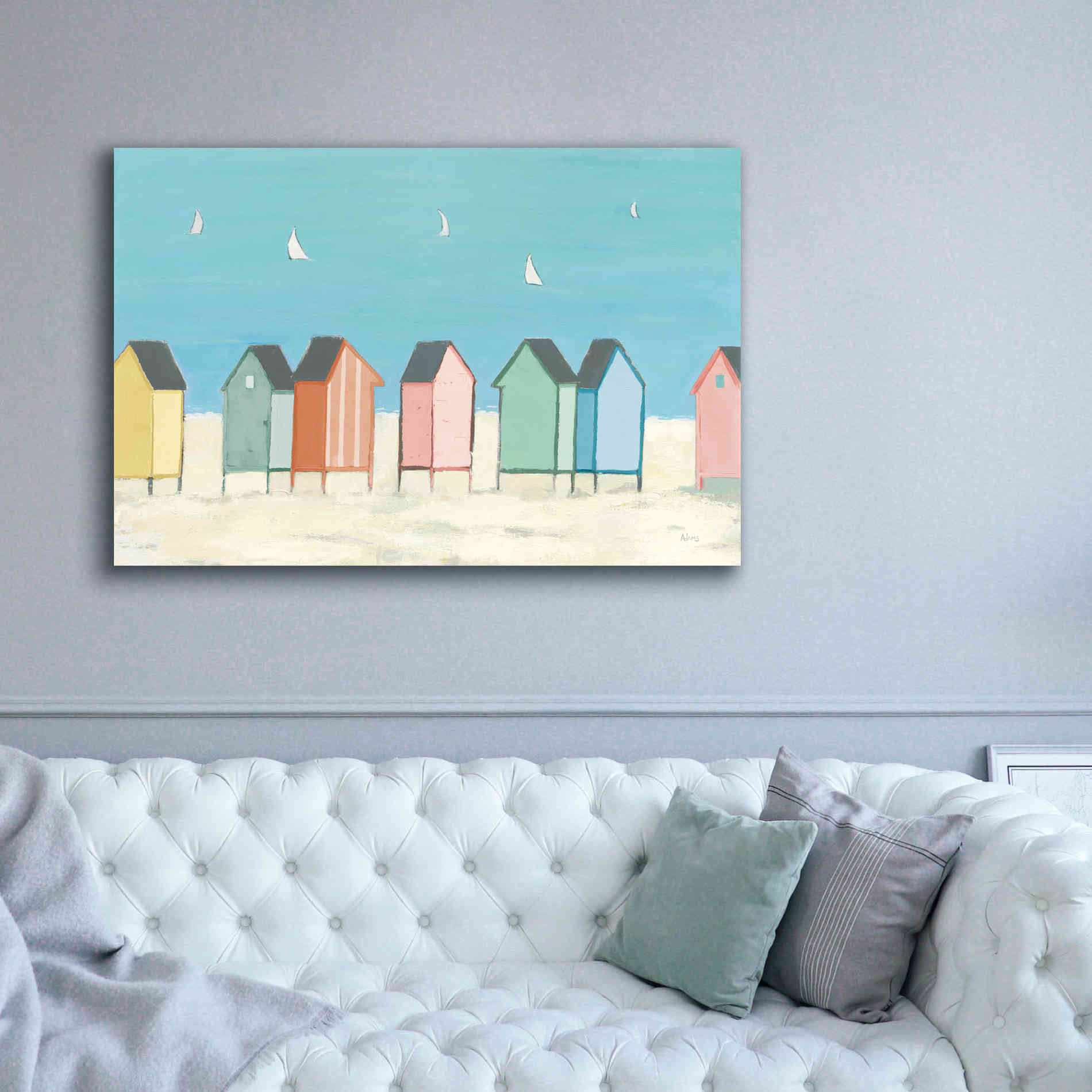 'Cabanas I Pastel' by Phyllis Adams, Canvas Wall Art,60 x 40