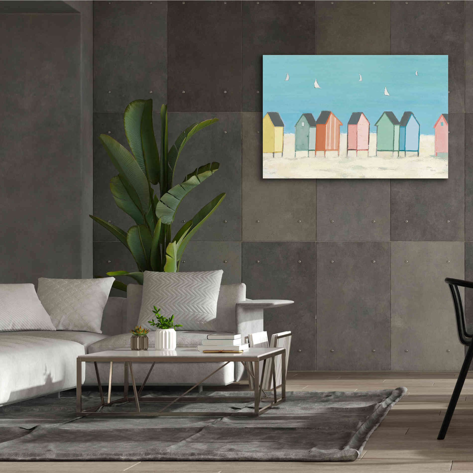 'Cabanas I Pastel' by Phyllis Adams, Canvas Wall Art,60 x 40